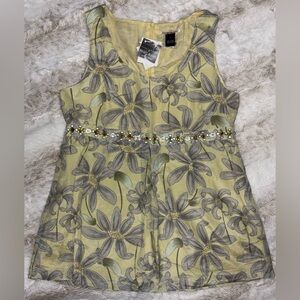 Mac & Jac Floral Embellished Sleeveless Blouse NWT